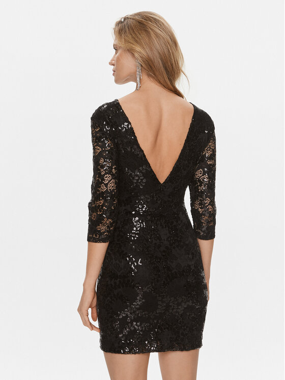 Kontatto Kontatto Коктейльна сукня BO350 Чорний Slim Fit