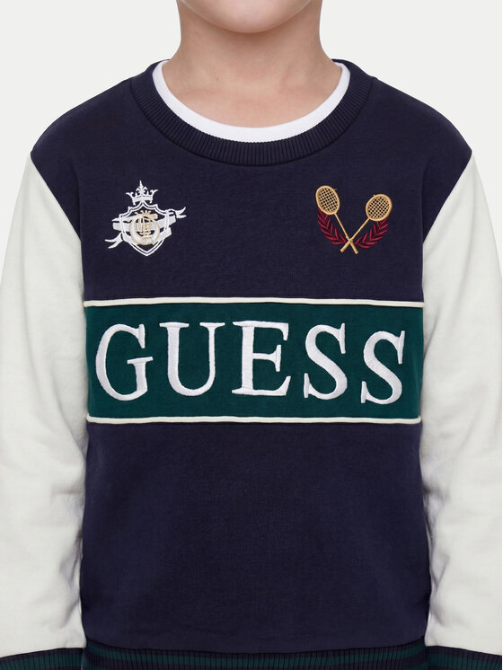 Guess Guess Džemperis ar kapuci N6YQ08 K4101 Tumši zils Regular Fit