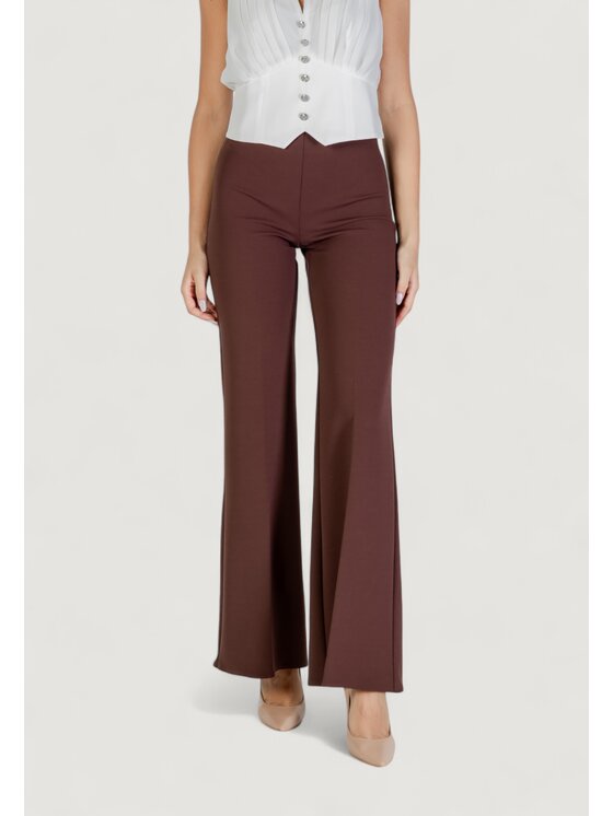 Rinascimento Rinascimento Pantaloni palazzo CFC0125424003 Marrone Egg Fit