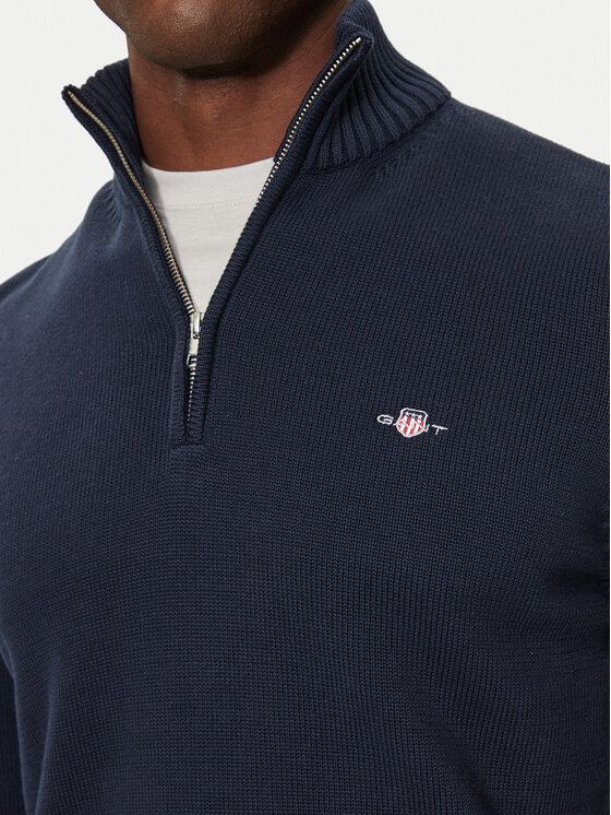 Gant Gant Svetr Casual Cotton Half Zip 8030170 Tmavomodrá Regular Fit