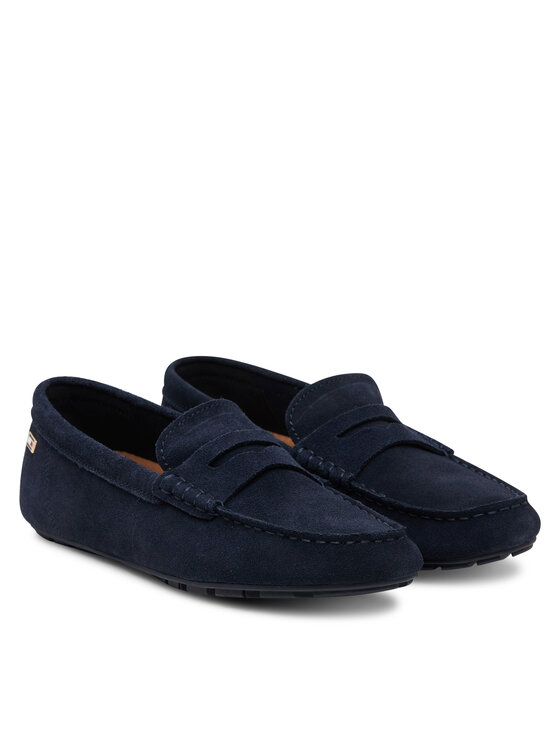 Tommy Hilfiger Tommy Hilfiger Mokaszin Flag Soft Suede Driver Loafer FW0FW08558 Sötétkék