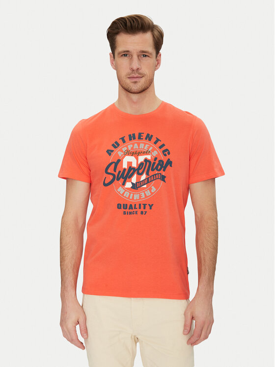 Blend Blend Marškinėliai 20717758 Oranžinė Regular Fit