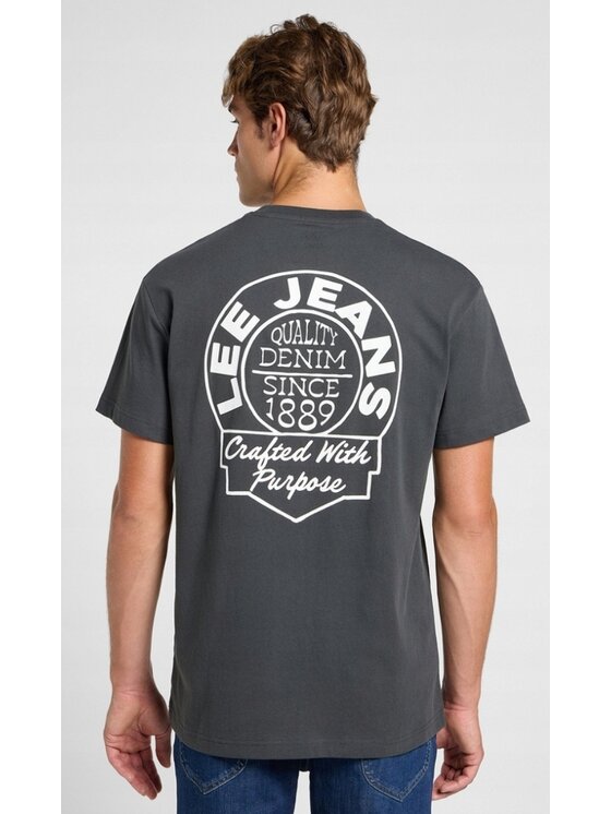 Lee Lee T-Shirt Relaxed Tee Czarny Relaxed Fit