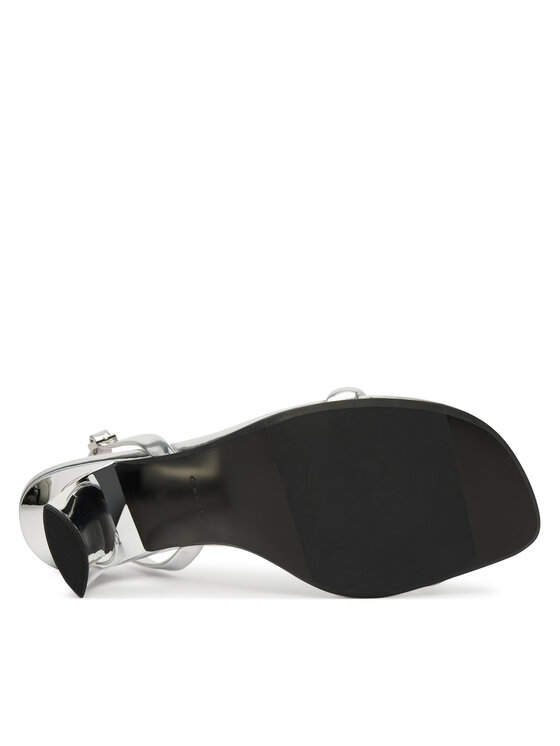 Calvin Klein Calvin Klein Sandali Sculpt Kitt Heel Strappy Lth Met HW0HW02709 Srebrna