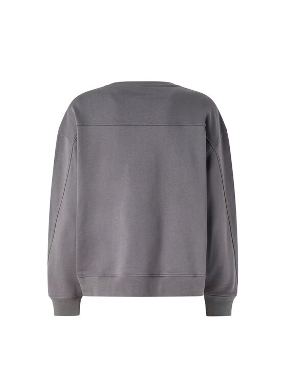 PINKO PINKO Μπλούζα NELLY MAGLIA FELPA RICAMO LOGO Γκρι Baggy Fit