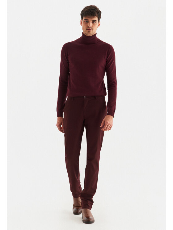 Pako Lorente Pako Lorente Chinosy P22WB-WX-001 Bordowy Classic Fit