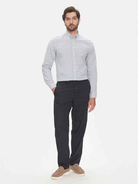 Lindbergh Lindbergh Cămașă 30-203344B Albastru celest Relaxed Fit