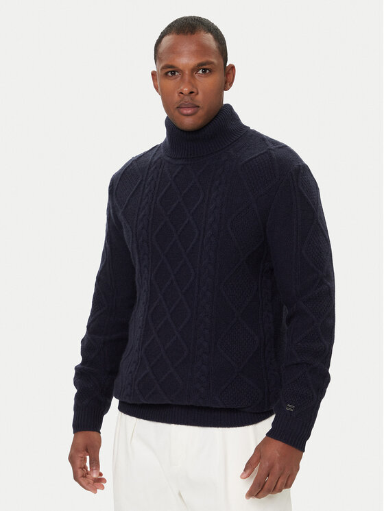 Tommy Hilfiger Tommy Hilfiger Rollkragenpullover MW0MW40914 Dunkelblau Regular Fit