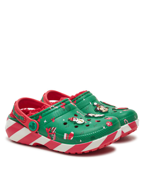 Crocs Crocs Şlapi Classic Mickey Xmass Lined Clog K 210814 Verde