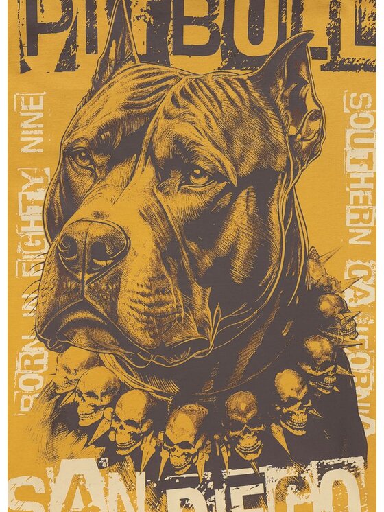 PITBULL PITBULL T-Shirt BLACKY Żółty Regular Fit