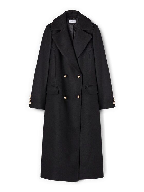 Motivi Motivi Cappotto 0097Q000618N033 Nero Regular Fit