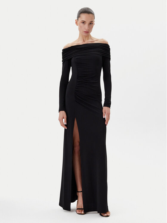 Eleh Eleh Večerní šaty ESS250129 Černá Regular Fit