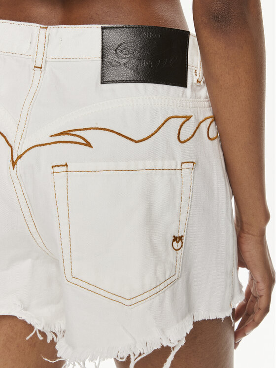 PINKO Pinko Дънкови шорти Honey 103627 A1VD Бял Regular Fit