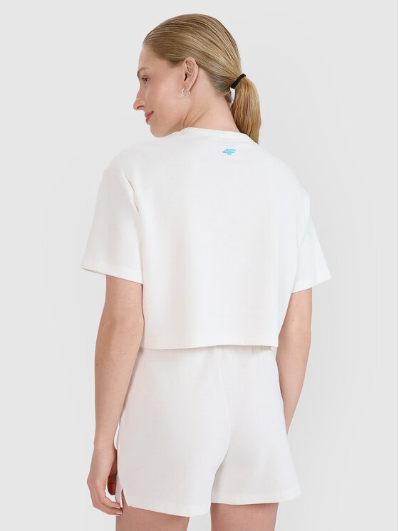 4F 4F T-shirt 4FWSS25TTSHF1977-11S Bianco Regular Fit