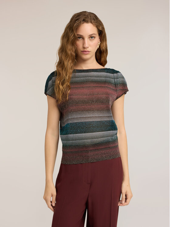 Motivi Motivi Sweter M304W004019N0Z3 Bordowy Boxy Fit