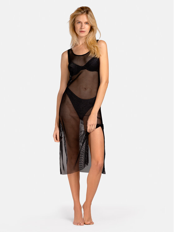 Miss Lou Miss Lou Vestito da spiaggia O-MM3-CZ Nero