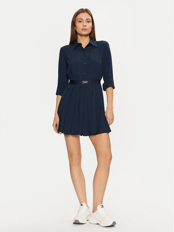 Tommy Jeans Tommy Jeans Rochie tip cămașă DW0DW19474 Bleumarin Regular Fit