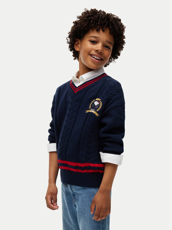 Tommy Hilfiger Tommy Hilfiger Svetr KS0KS00763 Tmavomodrá Relaxed Fit