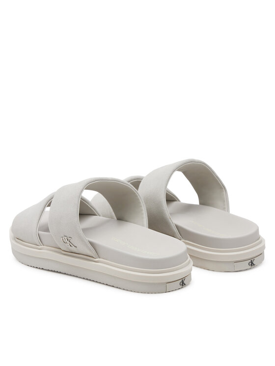 Calvin Klein Jeans Calvin Klein Jeans Klapki Flat Molded Dbl Bar Sandal Cv YM0YM01222 Szary