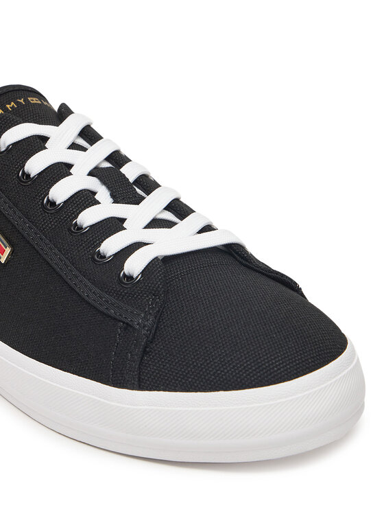 Tommy Hilfiger Tommy Hilfiger Teniși Vulc Canvas Lace Up Sneaker FW0FW08647 Negru