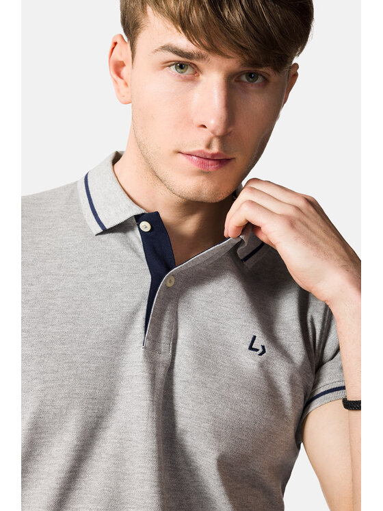 Lancerto Lancerto Polo Tom PO073123000040 Szary Regular Fit