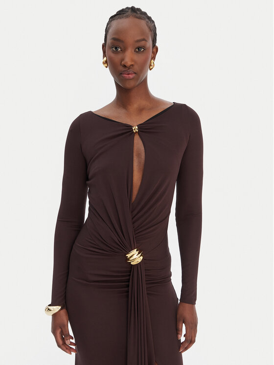 Elisabetta Franchi Elisabetta Franchi Estélyi ruha AB-R146-1E2-V750 Barna Regular Fit