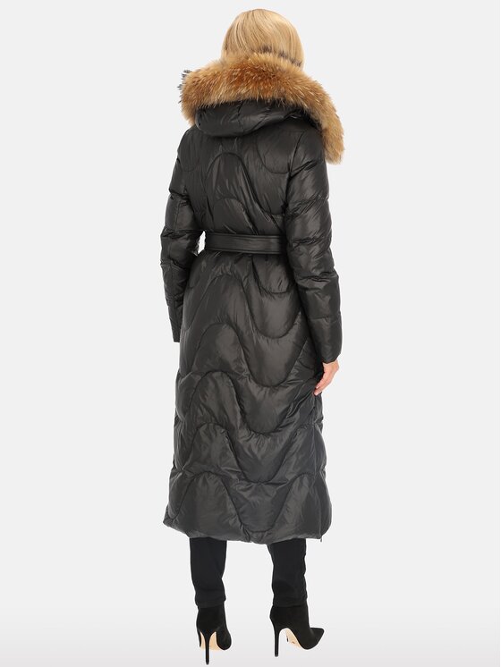 Perso Perso Zimní kabát BLH241005FXR Černá Regular Fit