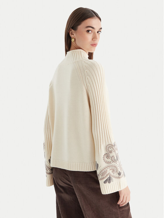 Luisa Spagnoli Luisa Spagnoli Rollkragenpullover Manico 100198 Écru Regular Fit
