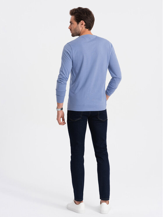 Ombre Ombre Longsleeve OM-LSBL-0108 Niebieski Fitting Fit
