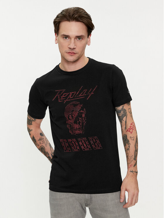 REPLAY Replay Tricou M6761.000.23608P Negru Regular Fit