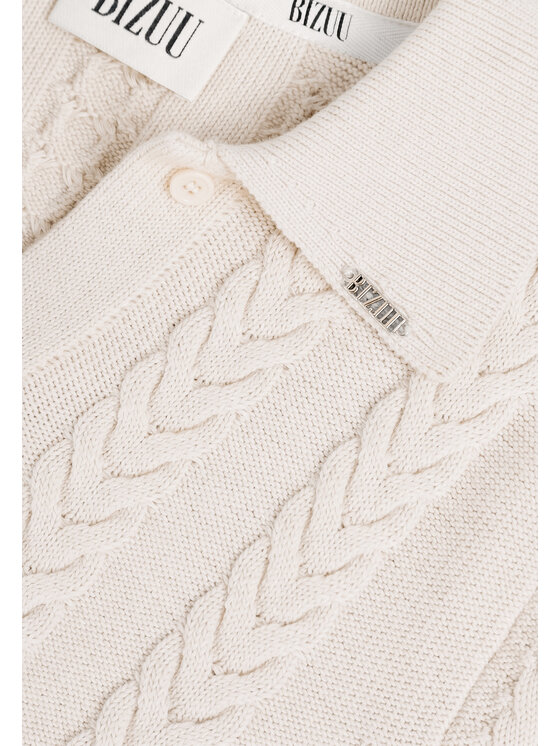 BIZUU BIZUU Sweter PATRI Biały Standard Fit