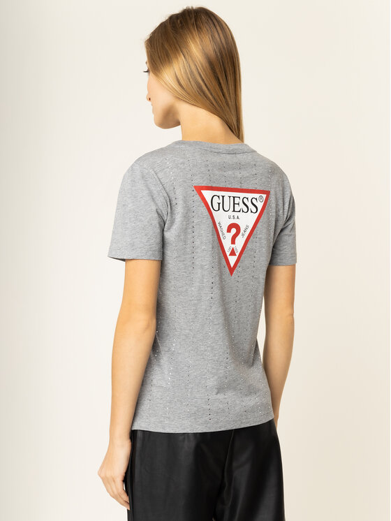 Guess Guess Marškinėliai Krystal Tee W01I70 K46D0 Pilka Regular Fit