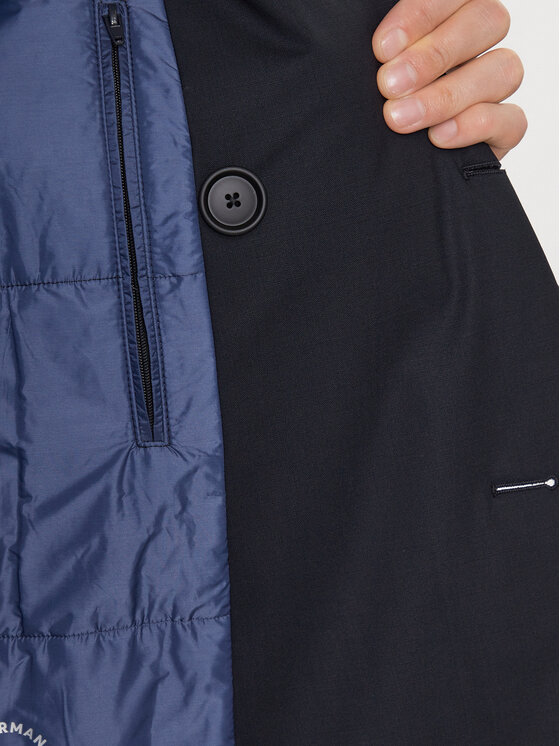 BOSS Boss Płaszcz P-Hyde-Peacoat-233 50498100 Granatowy Slim Fit