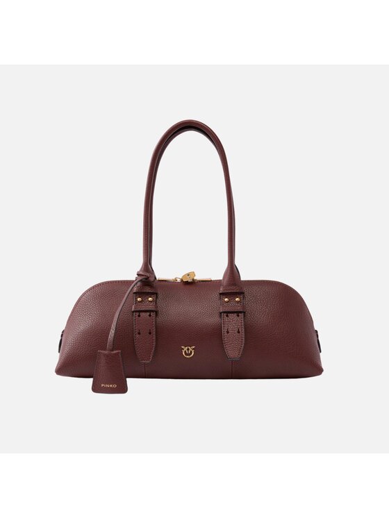 PINKO PINKO Torebka Bowling Bag Horizontal Big Czerwony ciemny