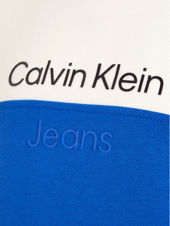 Calvin Klein Jeans Calvin Klein Jeans Mikina Color Block IB0IB01866 Modrá Regular Fit