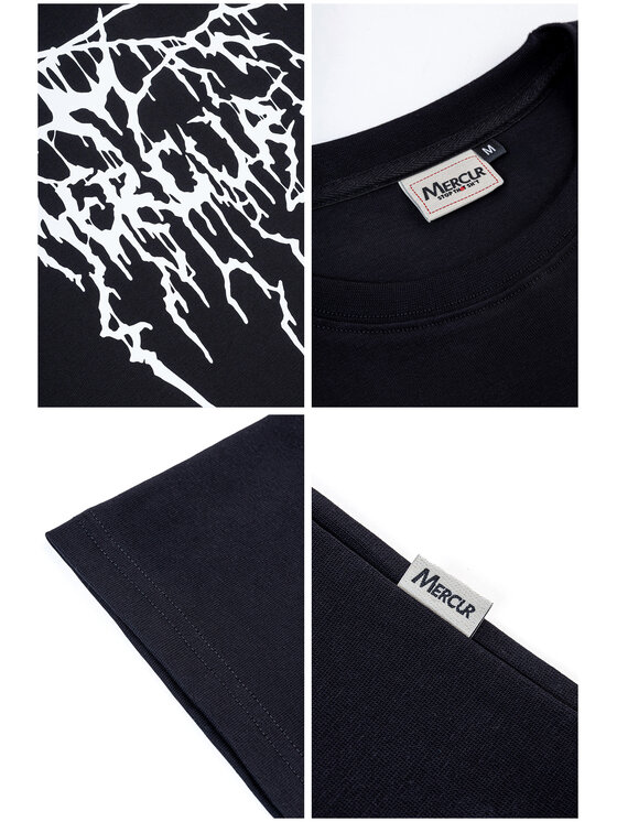 Mercur Mercur T-Shirt Metal Czarny Comfortable Fit
