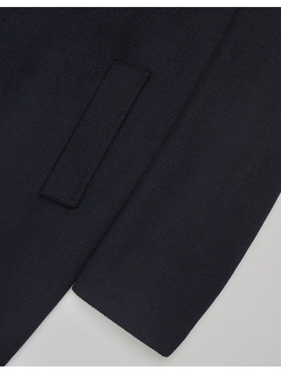 Borgio Borgio Płaszcz wełniany sferro Granatowy Slim Fit