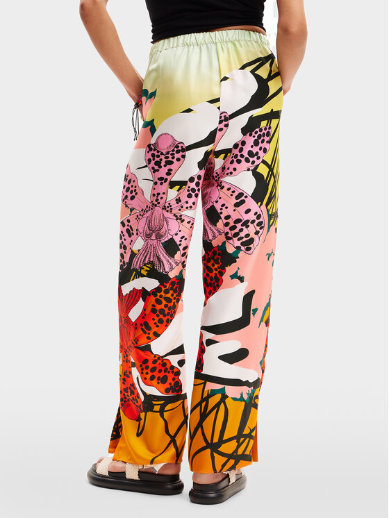Desigual Desigual Kalhoty z materiálu MONSIEUR CHRISTIAN LACROIX Ericeira 24SWPW27 Barevná Regular Fit