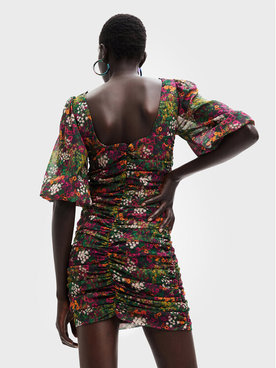 Desigual Desigual Každodenné šaty Lara 22WWVW47 Farebná Slim Fit