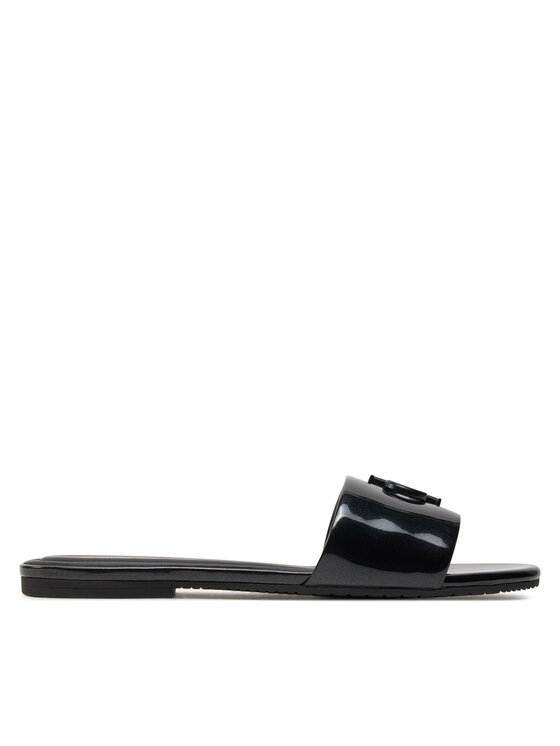 Calvin Klein Jeans Natikače Flat Sandal Slide Mg Met YW0YW01348 Crna