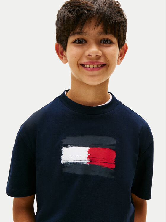 Tommy Hilfiger Tommy Hilfiger T-Shirt Flag Archive KB0KB10111 Tmavomodrá Regular Fit