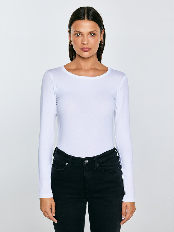 BIG STAR BIG STAR Longsleeve SUPICLASSICALA Biały Slim Fit