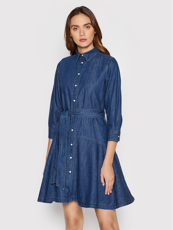 LAUREN RALPH LAUREN Lauren Ralph Lauren Džinsa kleita 200862171001 Tumši zils Regular Fit