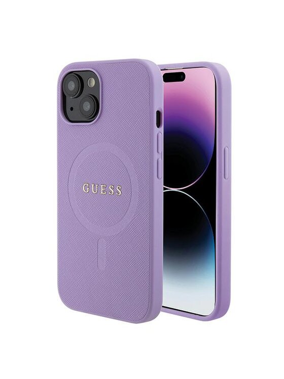 Guess Guess Etui na telefon iPhone 15 Fioletowy