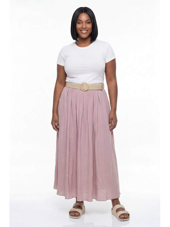 FIGL FIGL Spódnica midi M1296 Różowy A-Line Fit