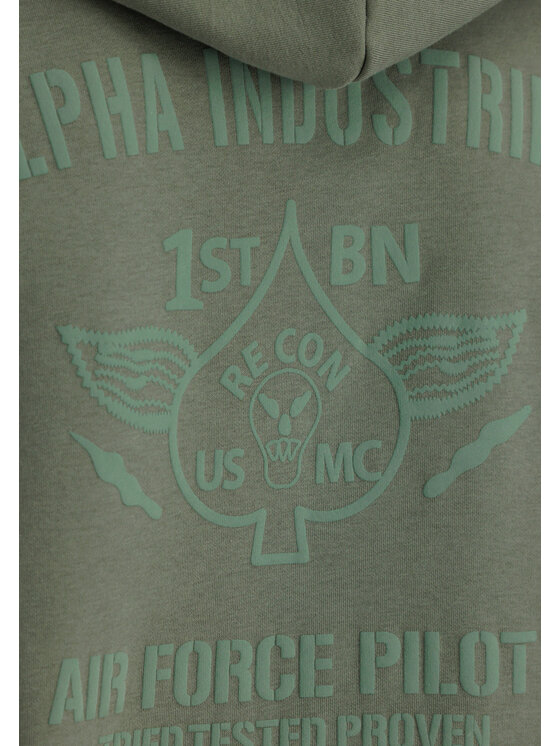 Alpha Industries Alpha Industries Bluza Air Force Hoodie Zielony Regular Fit
