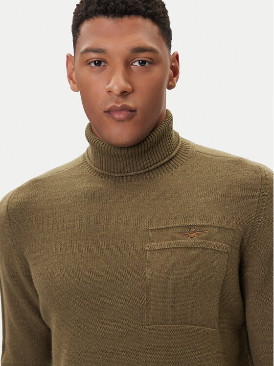 Aeronautica Militare Aeronautica Militare Bluză cu gât 252MA1587UL00904 Verde Regular Fit