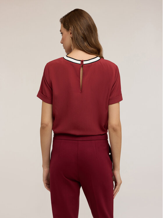 Motivi Motivi Bluzka 2714Q001872N0Z6 Bordowy Regular Fit