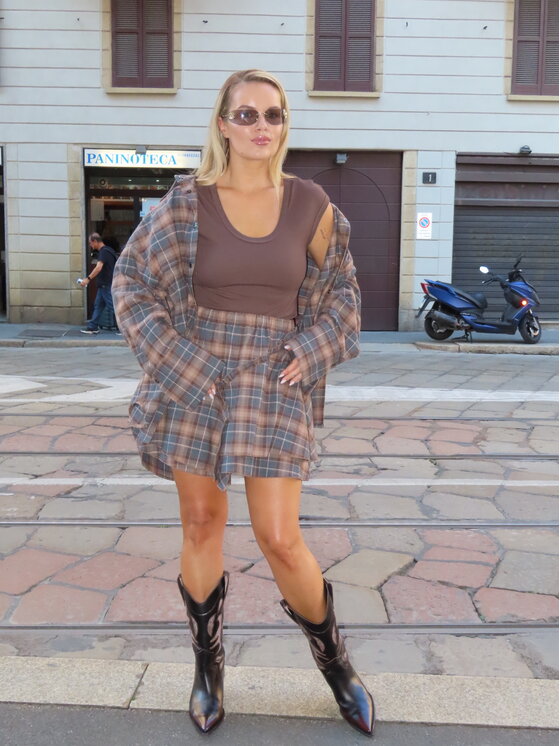 Magda Matyja Magda Matyja Spódnica ALABAMA SKIRT Brązowy A-Line Fit