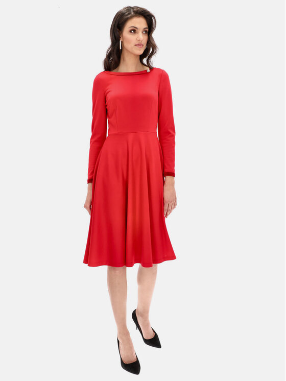 L’AF L’AF Sukienka koktajlowa Luisa Czerwony Slim Fit